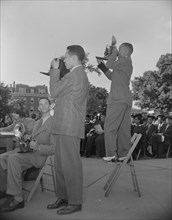 Washington, D.C. Photographers from the Negro press at Howard University commencement exercises.
