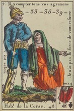 Hab.t de la Corse from Playing Cards (for Quartets) 'Costumes des Peuples Étrangers', 1700-1799.