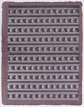 Sheet with ten borders with floral patterns on purple background, late 18th-mid-19th century.