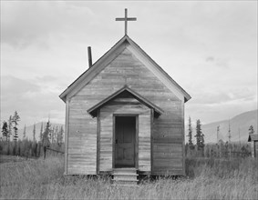 Abandoned church in cut-over area. Boundary County, Idaho. Two miles south of Canadian line.