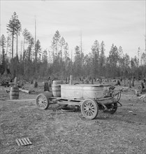 [Untitled, possibly related to: Improved water tank on stump ranch. Boundary County, Idaho].
