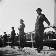 Gloucester, Massachusetts. Memorial Day 1943. Gloucester policemen at the Memorial services.