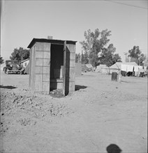 Sanitary facilities in camp of carrot pullers. Near Holtville, Imperial Valley, California.