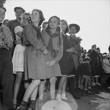 Gloucester, Massachusetts. Memorial Day, 1943. Girl scouts attending the Memorial services.