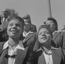 Daytona Beach, Florida. Bethune-Cookman College. Student choir singing on the campus.