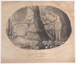 Hidden silhouette of George Washington near his tomb at Mount Vernon, 19th century.