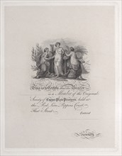 Certificate of Membership for the Society of Copper Plate Printers, 19th century.