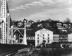 Bridge and houses in [Phillipsburg, New Jersey; seen from] Easton, Pennsylvania.