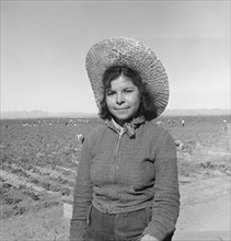 Mexican girl who picks peas for the eastern market. Imperial Valley, California.