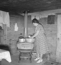 Corner of kitchen in tobacco sharecropper's home. Person County, North Carolina.