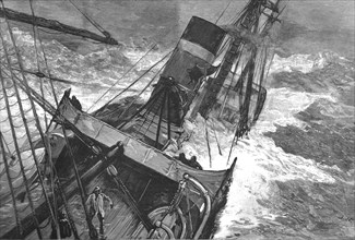 ''The Canadian "SS Sardinian" crossing the Atlantic in the recent gales', 1890.