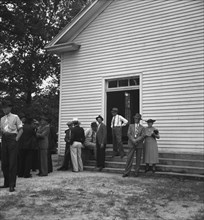 Congregation entering church. Wheeley's Church. Person County, North Carolina.