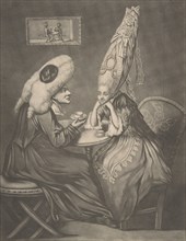 Miss Prattle Consulting Doctor Double Fee about her Pantheon Head Dress, 1772.