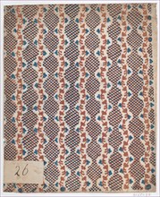 Sheet with overall vine and criss-cross pattern, late 18th-mid-19th century.