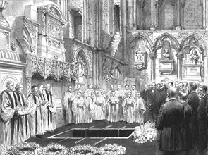 ''The Late Robert Browning-The funeral ceremony in Westminster Abbey', 1890.