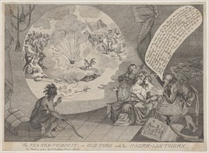 The Tea-Tax-Tempest, or Old Time with his Magick Lanthern, March 12, 1783.