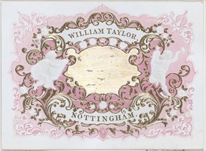 Trade Card for William Taylor, Engraver, Embosser & Printer, 19th century.