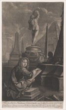 Portrait of Adrian Beverland Drawing a Statue of Callipygian Venus, 1686.