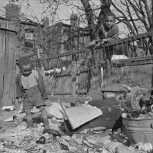 Washington (southwest section), D.C. Two boys playing in their backyard.