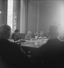 Committee of Chicago board of aldermen in city hall. Chicago, Illinois.