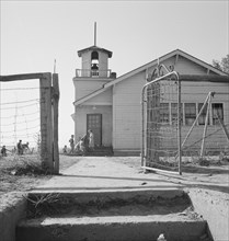 Entrance to Lincoln Bench School. Near Ontario, Malheur County, Oregon.