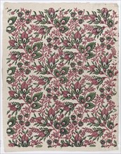 Sheet with overall floral and vine pattern, late 18th-mid-19th century.