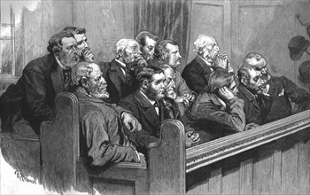''Sketches in the Royal Courts of Justice--A Common Jury', 1890.