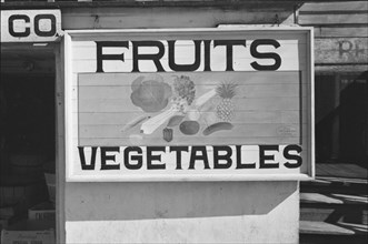 Fruit sign. Beaufort, South Carolina. ['Fruits - Vegetables'].
