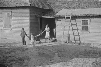 Burroughs children playing in the yard, Hale County, Alabama.