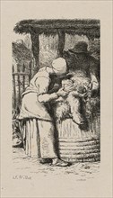 Woman Shearing Sheep, 1853, after drawing made in 1852.