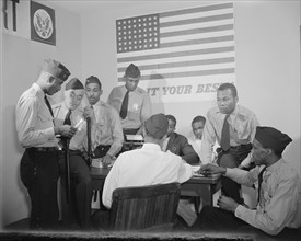 Washington, D.C. Auxiliary police at a weekly meeting.
