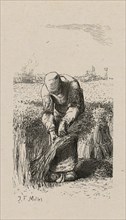 Woman Pulling Flax, 1853, after drawing made in 1852.