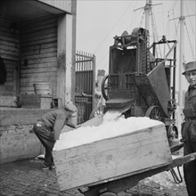 New York, New York. Ice used to store fish in ships.