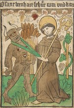 Saint Bernard Vanquishing the Devil, 15th century.