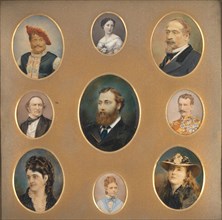 [Nine Portraits in Original Passe-Partout], 1880s.