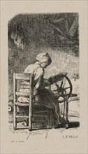 Woman Spinning, 1853, after drawing made in 1852.