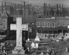 Bethlehem graveyard and steel mill. Pennsylvania.