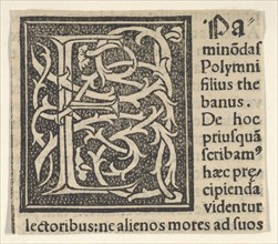 Initial letter E on patterned background, 1520.
