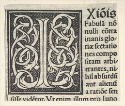 Initial letter I on patterned background, 1520.