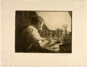 Self-Portrait Preparing an Etching, c. 1890.