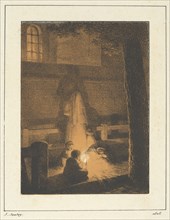 Children Holding a Candle in a Church, 1818.