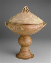Lebes (Stemmed Bowl with Lid), 725-700 BCE.