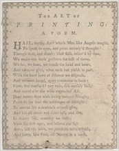 The Art of Printing: A Poem, 19th century.