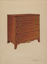 Butternut Wood Chest of Drawers, c. 1938.