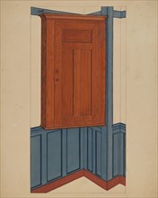 Shaker Small Corner Cupboard, c. 1937.