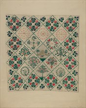 Embroidered Applique Quilt, 1935/1942.