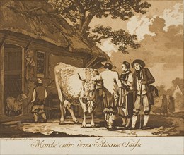 Two Swiss Peasants Bargaining, 1785.