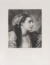Head of a Woman, after Greuze, 1871.