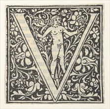Initial letter V with putto, 1496.