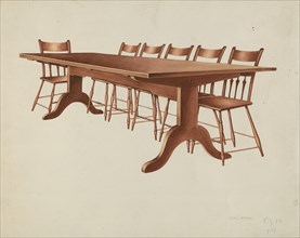 Shaker Table and Chairs, c. 1937.
